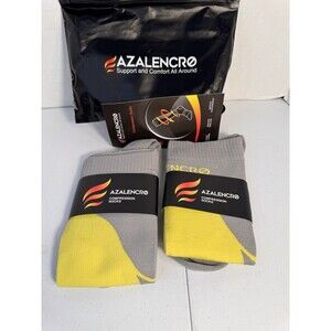 Compression Socks Stockings Knee High, Unisex Grey and Yellow New